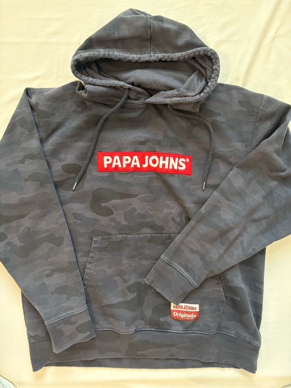 Men’s 2XL Black Camo Embroidered Logo Hoodie